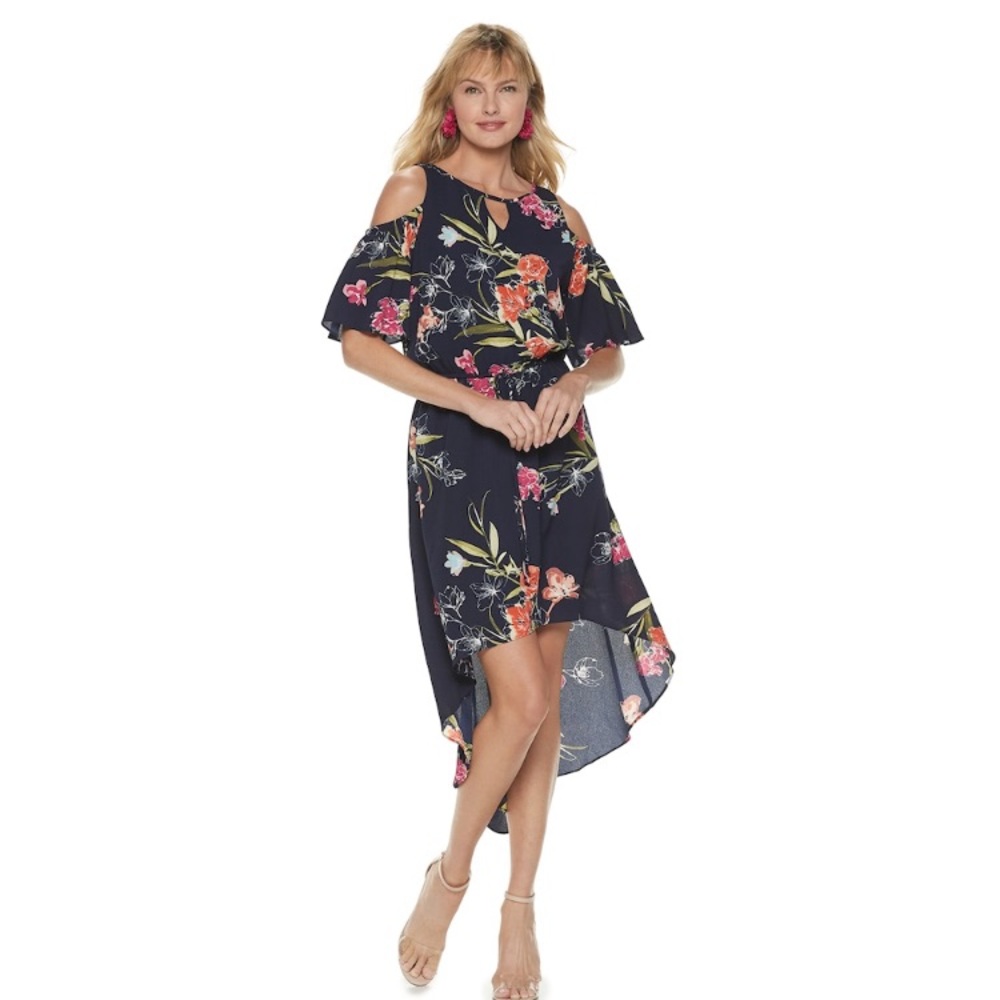Apt. 9 cold shoulder high-low floral dress